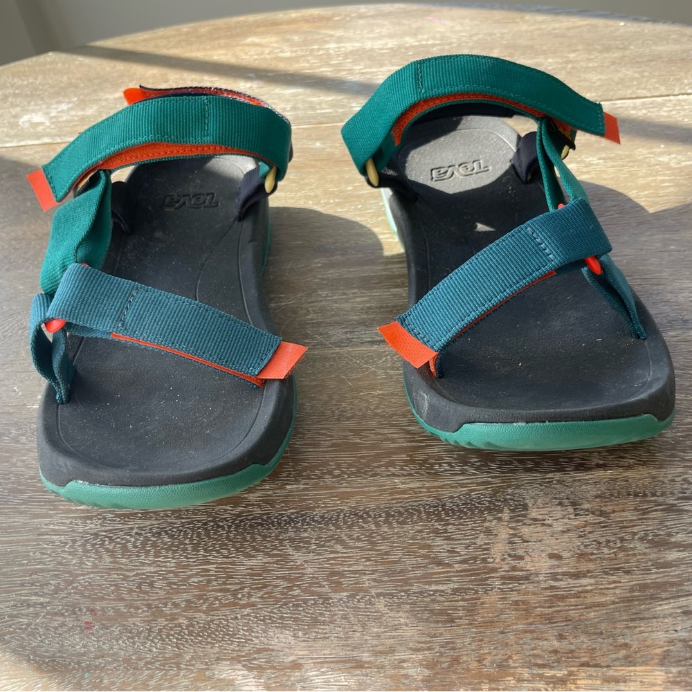 Teva Green and Red Sandals Ergonomic Outdoor Design